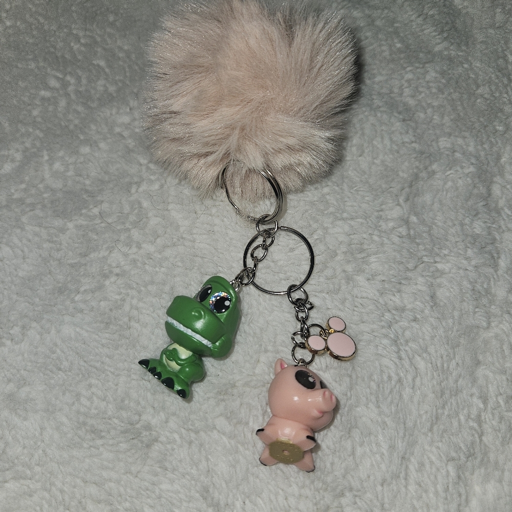 Disney Doorable Toy Story Rex and Hamm‎ Homemade Bag Purse Charm Keychain